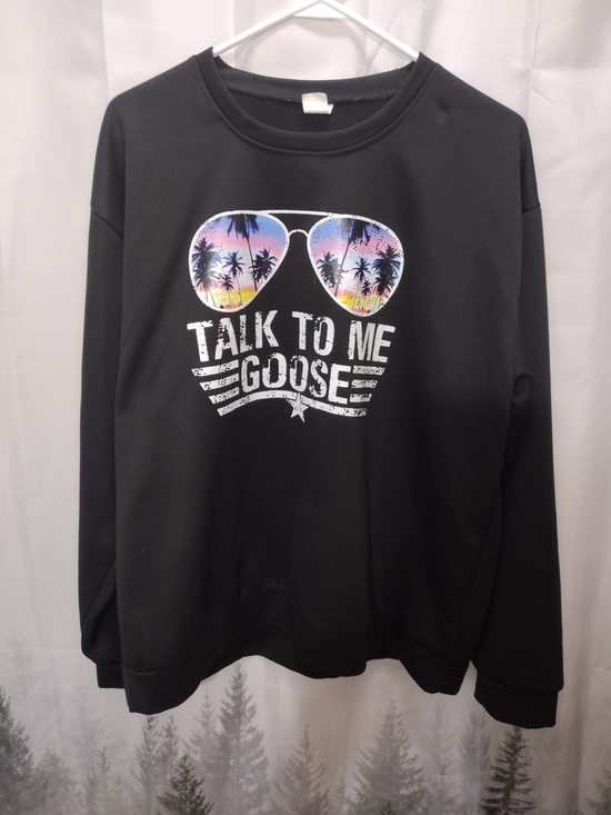 no brand Sweaters - adidas Black Crewneck with Colorful Sunglasses Graphic